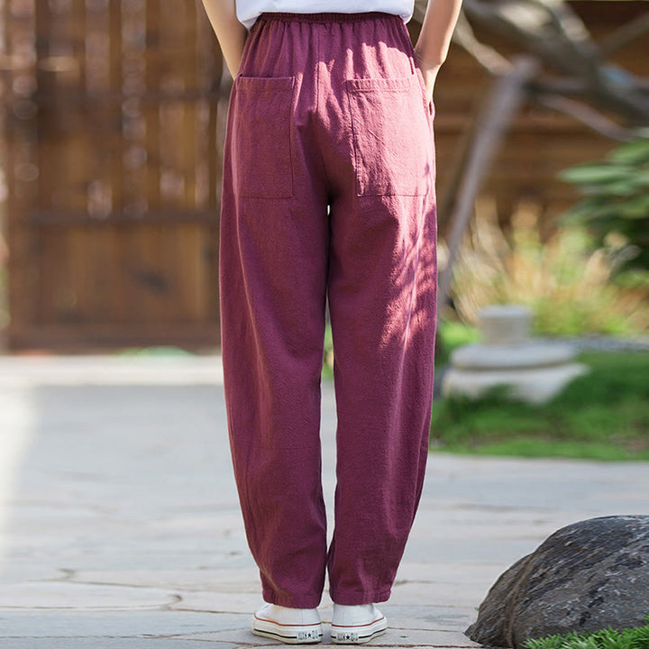 Buddha Stonesカジュアル ラミー リネン コットン ヨガパンツ ポケット付き - image 17
