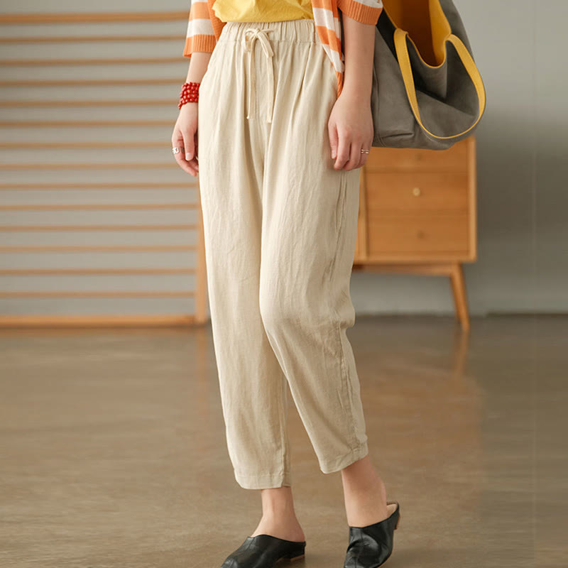 Buddha Stonesカジュアル レディース コットン ドローストリング ハーレムパンツ ポケット付き - リネン - US14、 UK/AU18、 EU46 (4XL) - image 11
