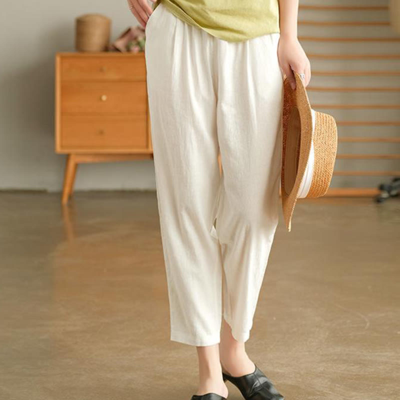 Buddha Stonesカジュアル レディース コットン ドローストリング ハーレムパンツ ポケット付き - image 8