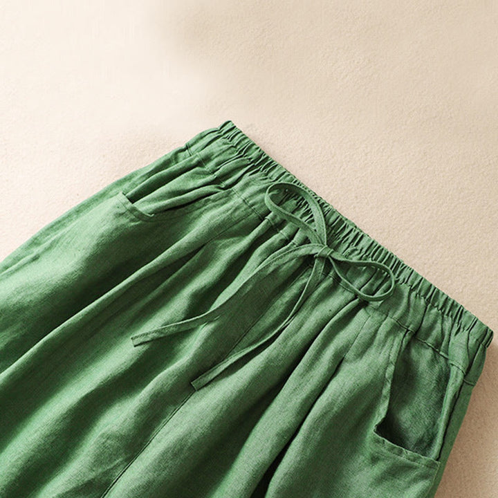 レディース ハーレムパンツ 夏用 コットン ウエスト紐付き ポケット付き Buddha Stones - image 11