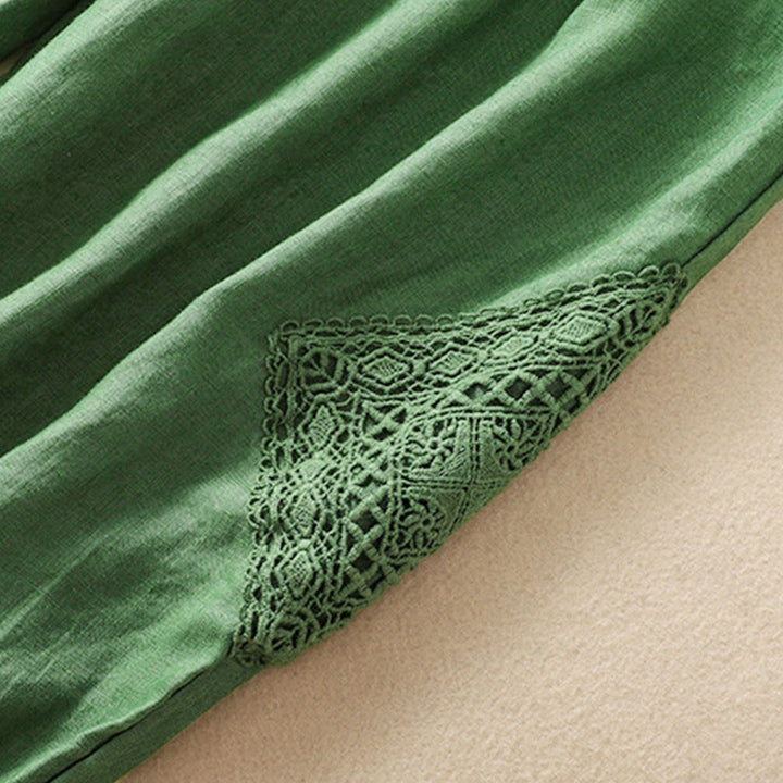 レディース ハーレムパンツ 夏用 コットン ウエスト紐付き ポケット付き Buddha Stones - image 13