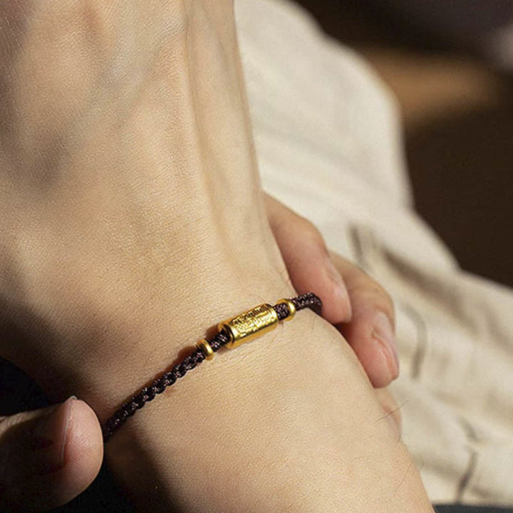 Buddha Stones999ゴールド 幸運のお守り 彫刻デザイン ハンドメイド 強度 編みロープブレスレット - image 13