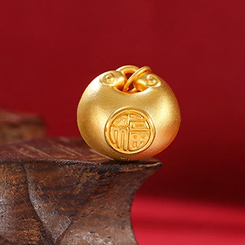 Buddha Stones999ゴールドフーキャラクターウィッシュロックパターン幸運ロープネックレスペンダント - image 16