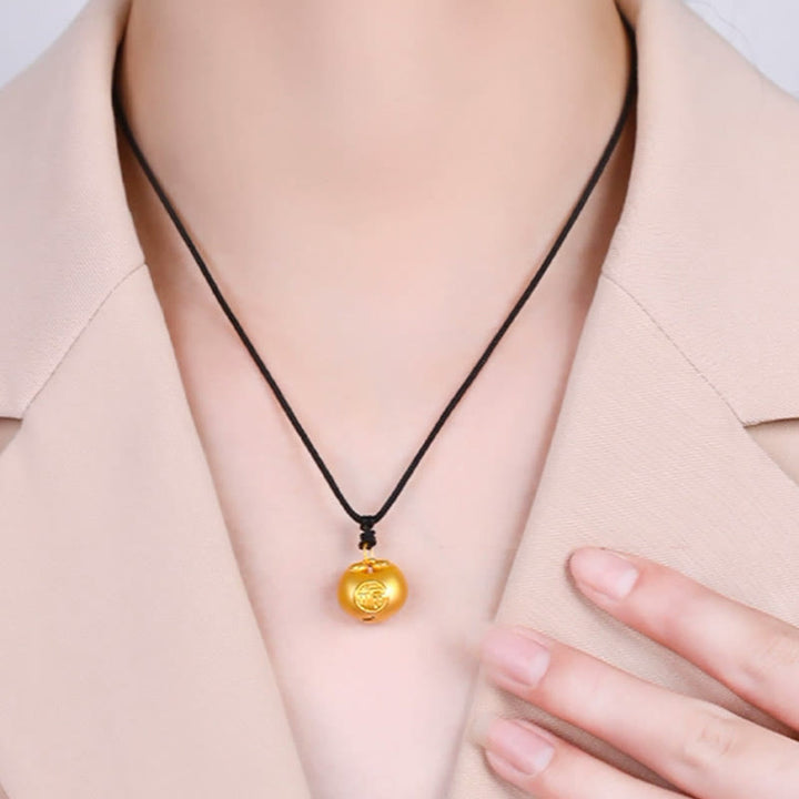 Buddha Stones999ゴールドフーキャラクターウィッシュロックパターン幸運ロープネックレスペンダント - image 13