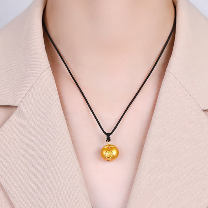 Buddha Stones999ゴールドフーキャラクターウィッシュロックパターン幸運ロープネックレスペンダント - image 10