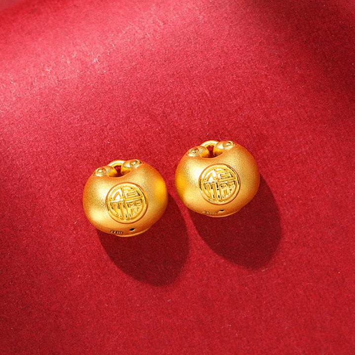 Buddha Stones999ゴールドフーキャラクターウィッシュロックパターン幸運ロープネックレスペンダント - image 14