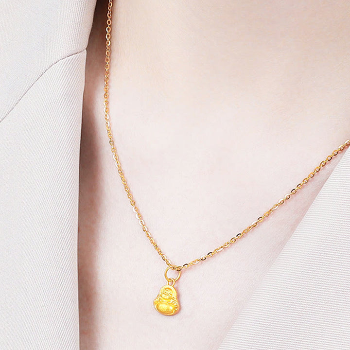 Buddha Stones999ゴールド ミニ 笑う仏陀 幸運 富 ネックレス ペンダント - image 15