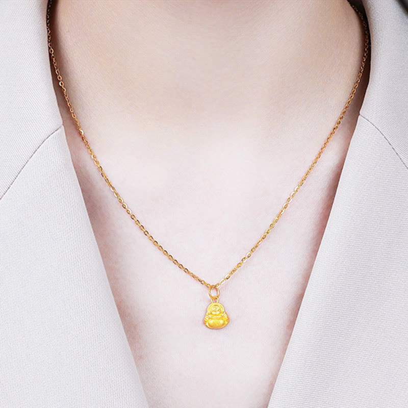 Buddha Stones999ゴールド ミニ 笑う仏陀 幸運 富 ネックレス ペンダント - image 16