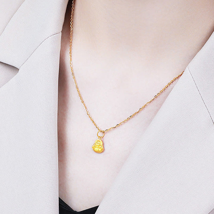 Buddha Stones999ゴールド ミニ 笑う仏陀 幸運 富 ネックレス ペンダント - image 11