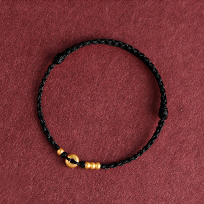 Buddha Stones999ゴールド 小さな平和のお守りチャームデザイン ハンドメイド 幸運 編み込み ロープ ブレスレット アンクレット - image 19