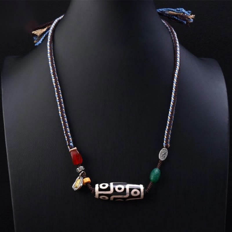 Buddha Stonesチベット九眼天珠守護編組ロープネックレスペンダント - image 1