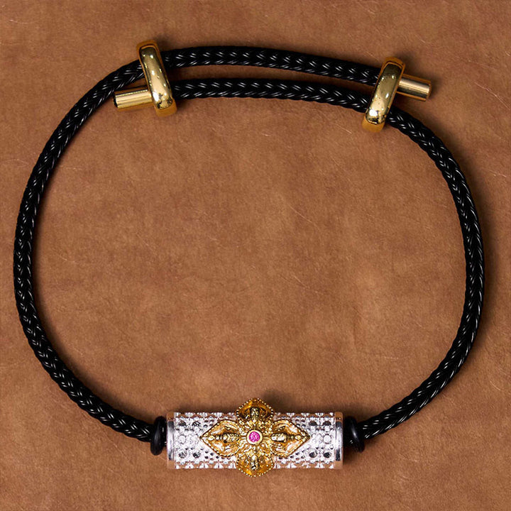 Buddha Stones銅製幸運の赤い糸のブレスレット