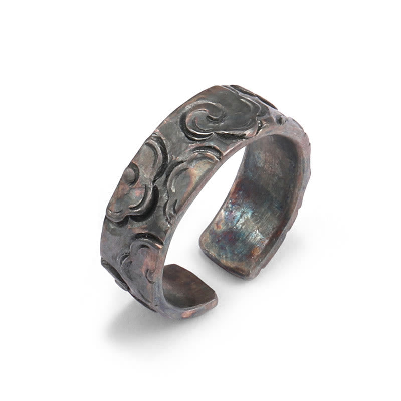 Buddha Stones999 スターリングシルバー 縁起の良い雲 調節可能な保護リング - image 4