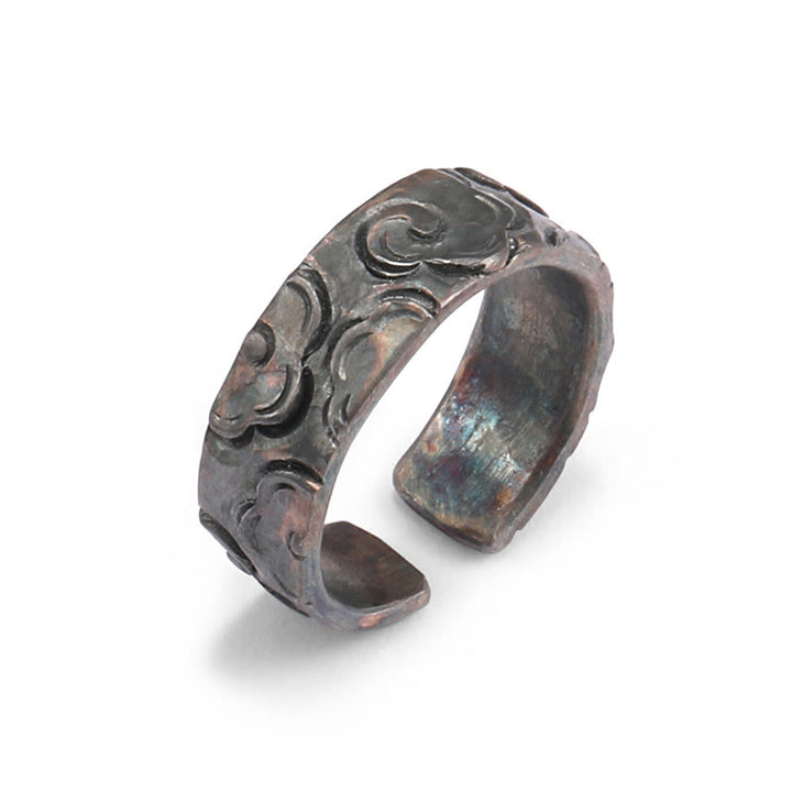 Buddha Stones999 スターリングシルバー 縁起の良い雲 調節可能な保護リング - image 4
