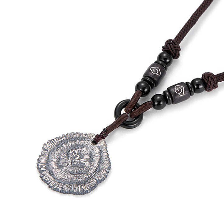 Buddha Stones999スターリングシルバー ソフォラフラベセンス コットンロープネックレスペンダント