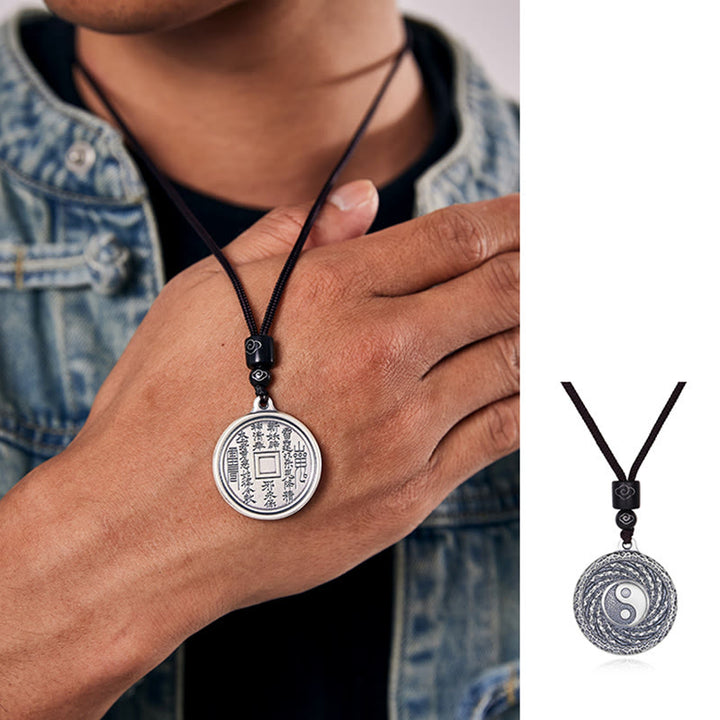 Buddha Stones999 スターリングシルバー 太極 陰陽 八卦 デザイン 山の幽霊 お金を使うネックレス ペンダント - image 10