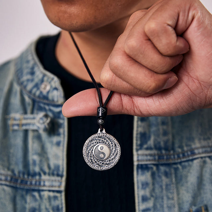 Buddha Stones999 スターリングシルバー 太極 陰陽 八卦 デザイン 山の幽霊 お金を使うネックレス ペンダント - image 11