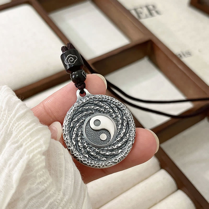 Buddha Stones999 スターリングシルバー 太極 陰陽 八卦 デザイン 山の幽霊 お金を使うネックレス ペンダント - image 12