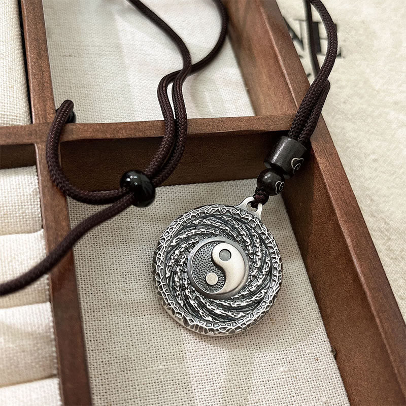 Buddha Stones999 スターリングシルバー 太極 陰陽 八卦 デザイン 山の幽霊 お金を使うネックレス ペンダント - image 16