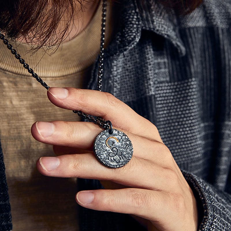 Buddha Stones999スターリングシルバー 999ゴールド 925スターリングシルバー 仏像 蓮のネックレスペンダント - image 1