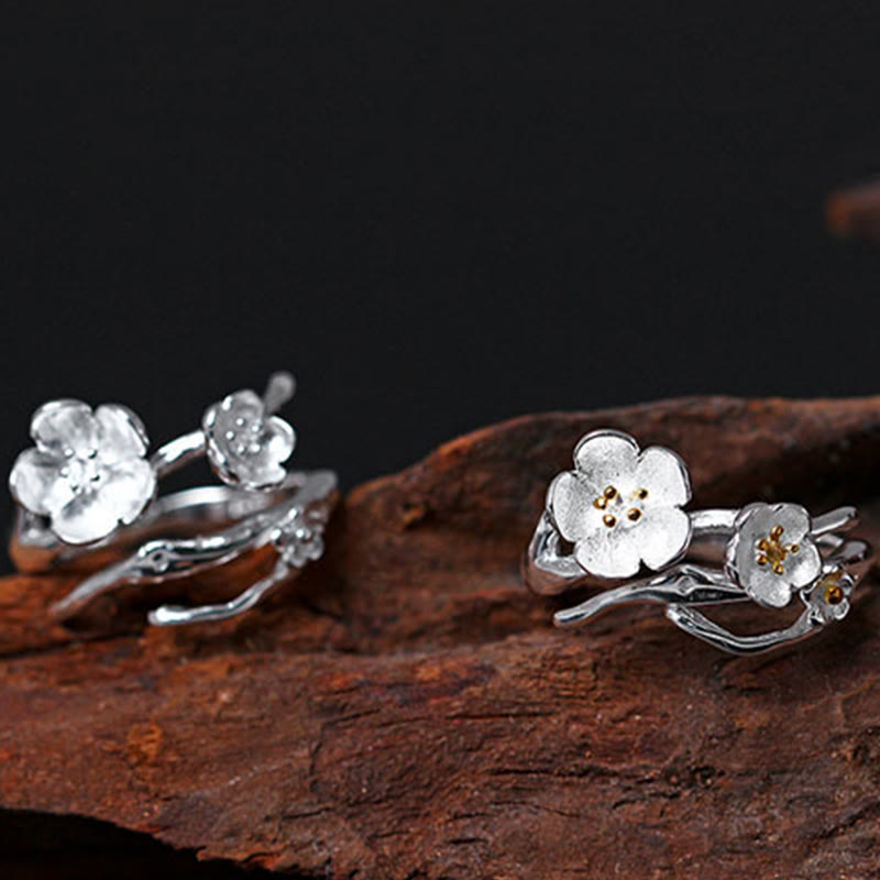 Buddha Stones925スターリングシルバー プラムボッサム バランスリング - image 13