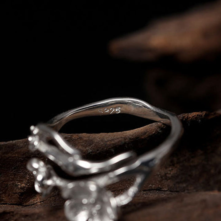 Buddha Stones925スターリングシルバー プラムボッサム バランスリング - image 16