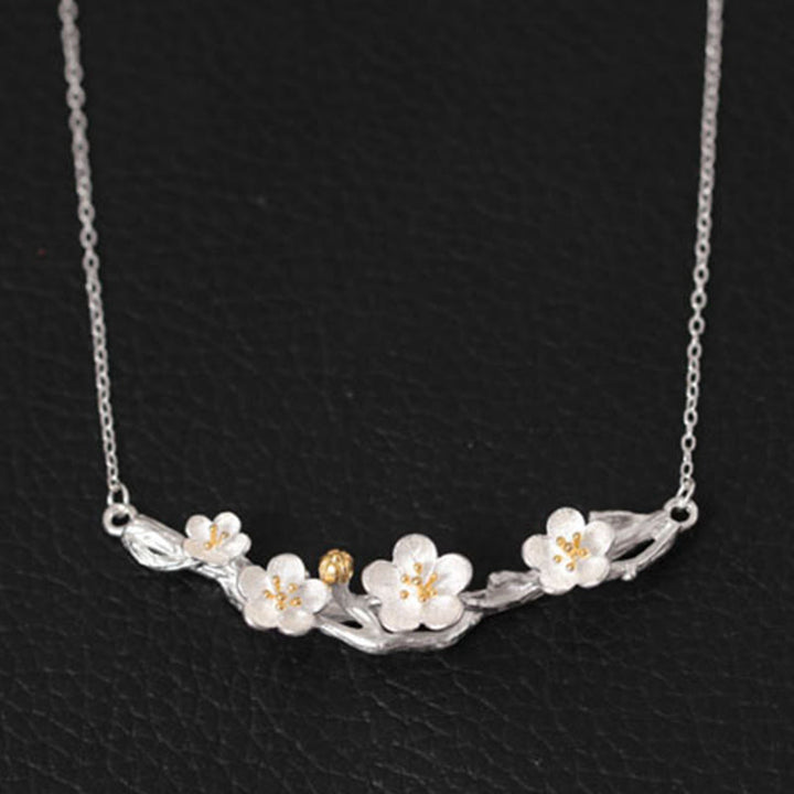 Buddha Stones925スターリングシルバー プラムボッサムプロテクションネックレスペンダント - image 1