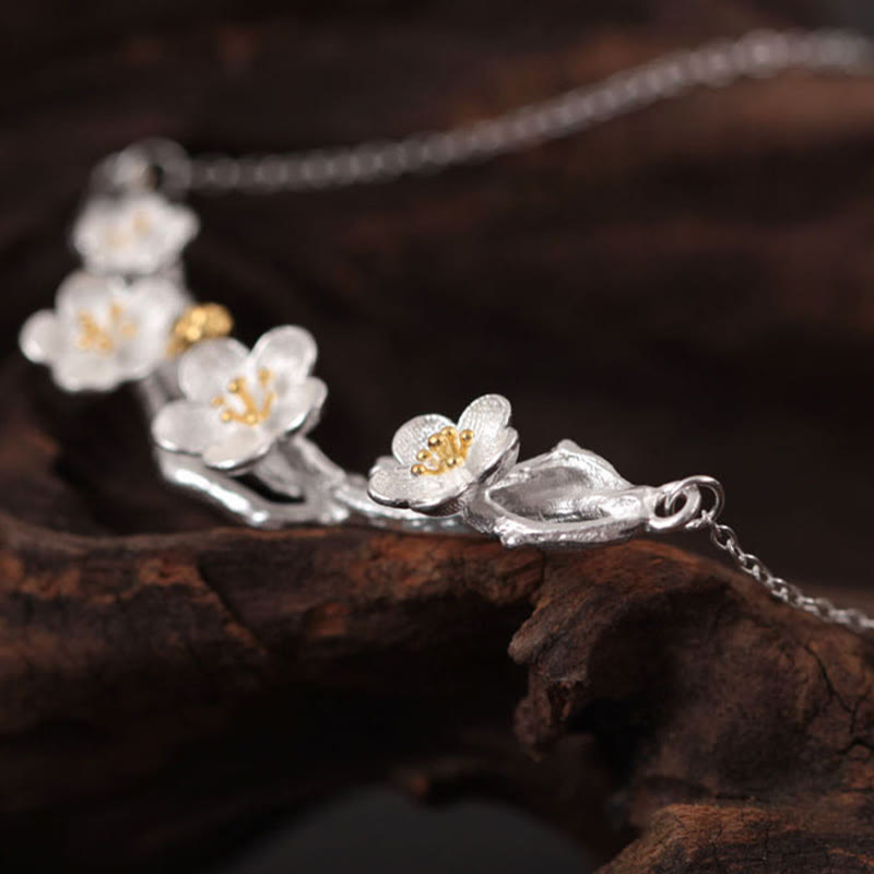 Buddha Stones925スターリングシルバー プラムボッサムプロテクションネックレスペンダント - image 3