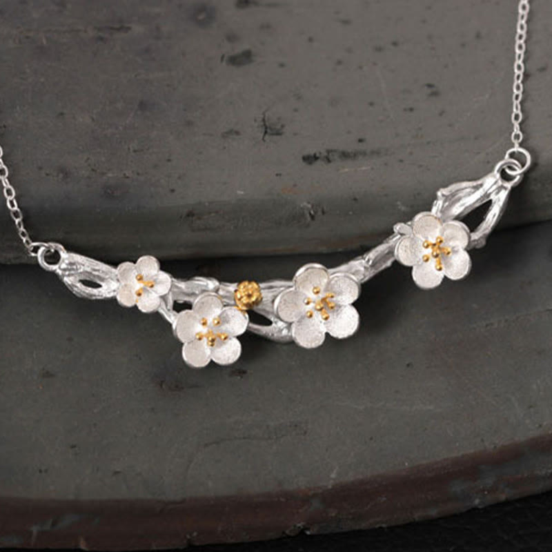 Buddha Stones925スターリングシルバー プラムボッサムプロテクションネックレスペンダント - image 4