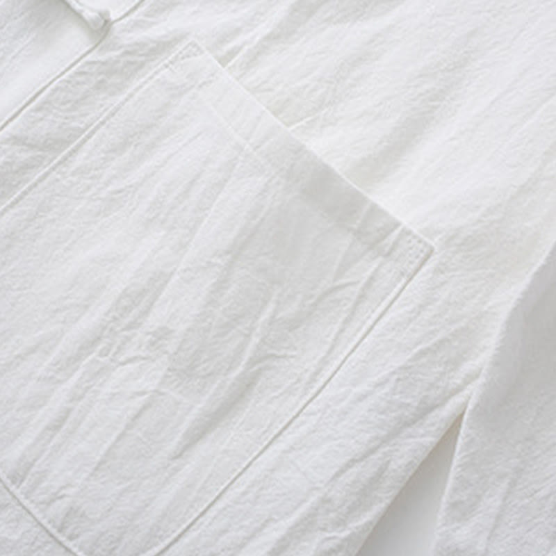 Buddha Stones瞑想カエルボタン唐草長袖シャツパンツメンズスーツ - image 7