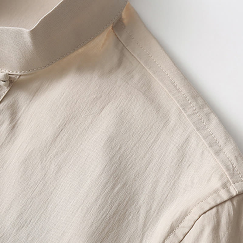 Buddha Stones Tang フロッグボタン 七分袖シャツ ワイドレッグパンツ コットンリネン メンズスーツ - image 10