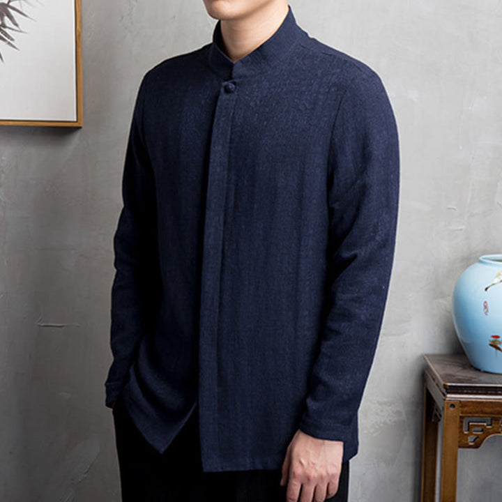 Buddha Stones無地中国唐装コットンリネンジャケットメンズ服 - image 13