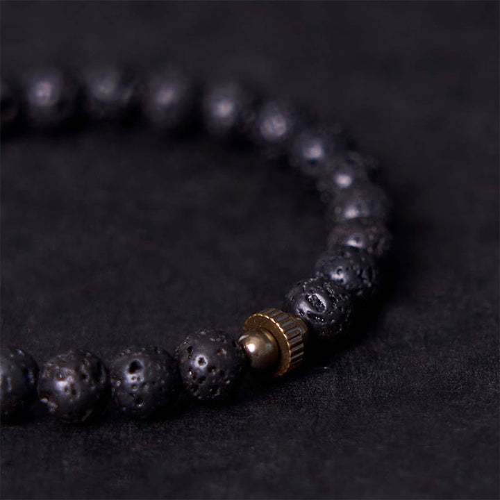 Buddha Stones天然溶岩石ビーズ 穏やかなサポート ヒーリングブレスレット - image 5