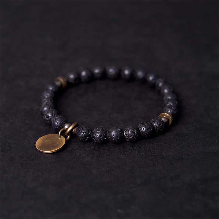Buddha Stones天然溶岩石ビーズ 穏やかなサポート ヒーリングブレスレット - image 3