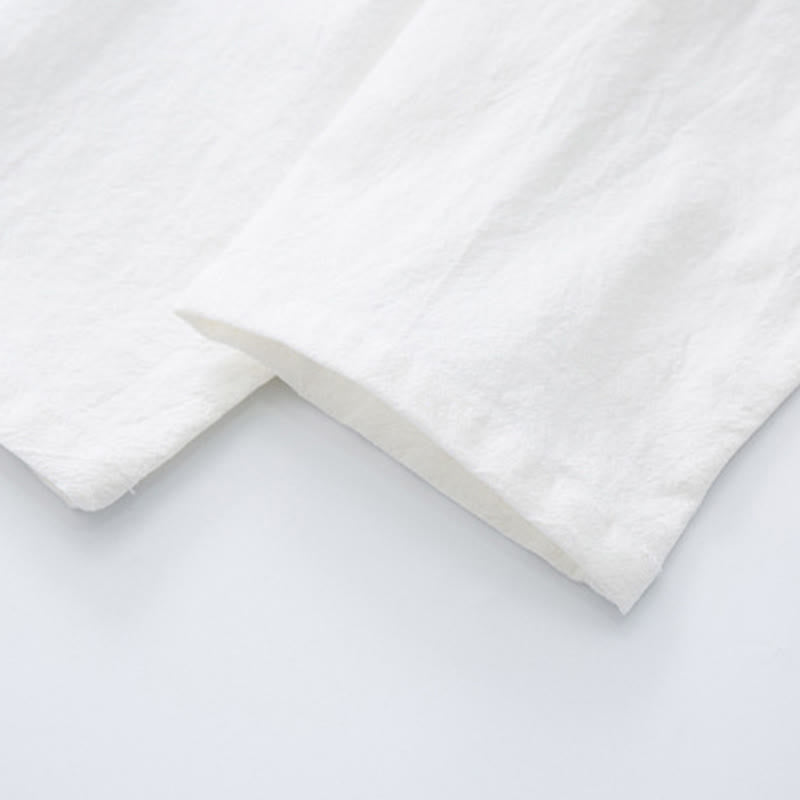 Buddha Stones唐蛙ボタン長袖シャツ コットン メンズ服 - image 9