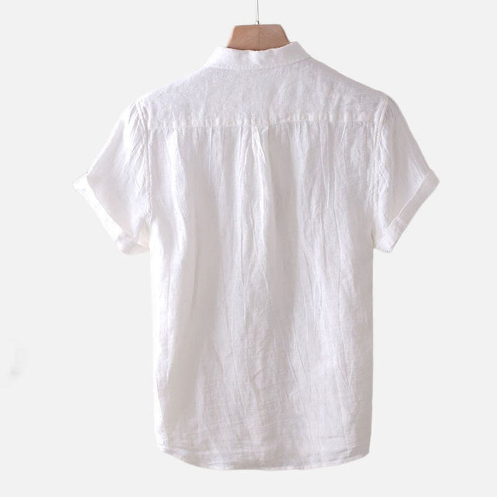 Buddha Stones メンズ 綿麻シャツ 無地 半袖 開襟 涼しい 夏服 カジュアル - image 8