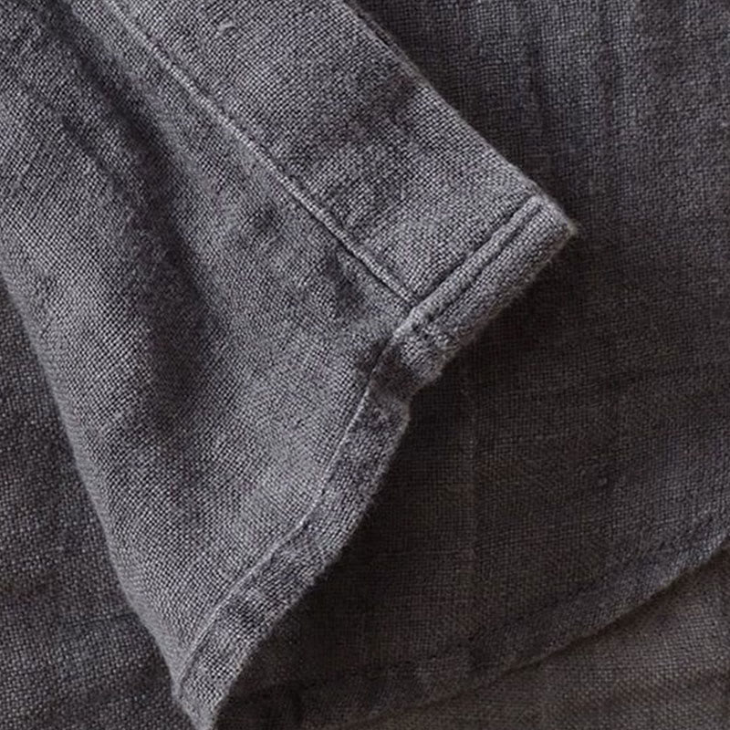 Buddha Stonesメンズ シャツ 無地 ラペルトップ 長袖 快適 ボタン クリース コットン リネン シャツ - image 6