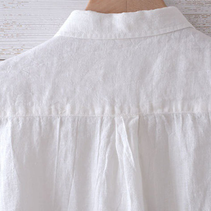 Buddha Stones メンズ 綿麻シャツ 無地 半袖 開襟 涼しい 夏服 カジュアル - image 13