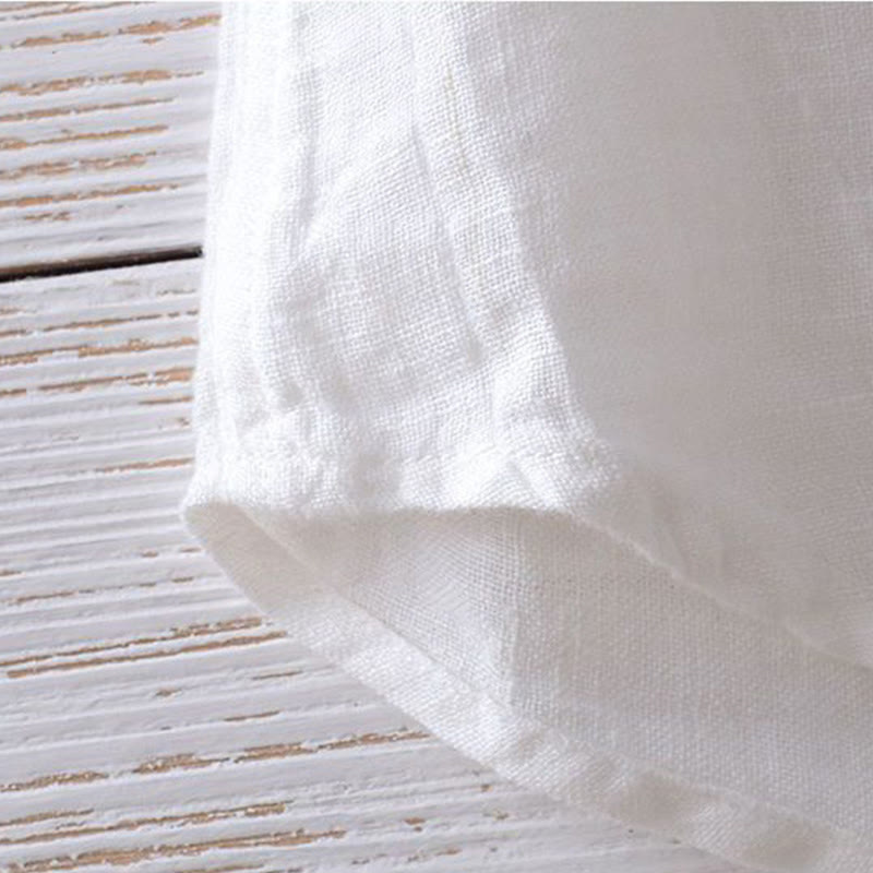 Buddha Stones メンズ 綿麻シャツ 無地 半袖 開襟 涼しい 夏服 カジュアル - image 14