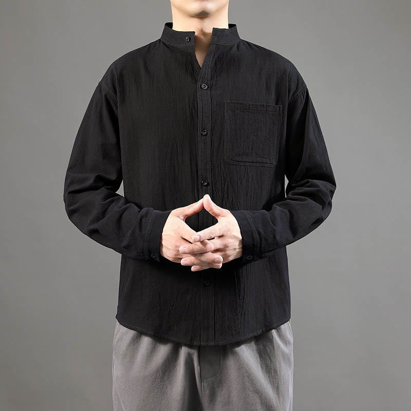 Buddha Stonesメンズ長袖シャツ（ポケット付き、スタンドカラー、快適シャツ） - image 16