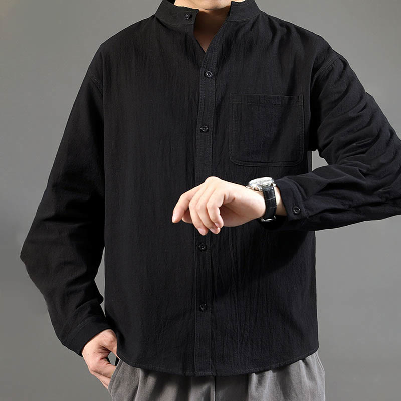 Buddha Stonesメンズ長袖シャツ（ポケット付き、スタンドカラー、快適シャツ） - image 19