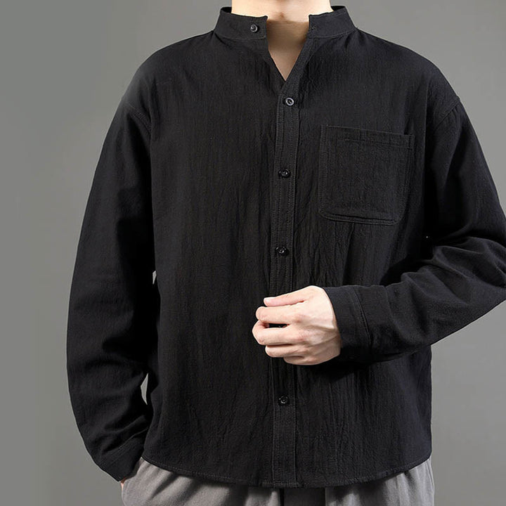 Buddha Stonesメンズ長袖シャツ（ポケット付き、スタンドカラー、快適シャツ） - image 18