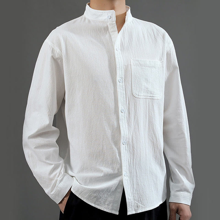Buddha Stonesメンズ長袖シャツ（ポケット付き、スタンドカラー、快適シャツ） - image 11