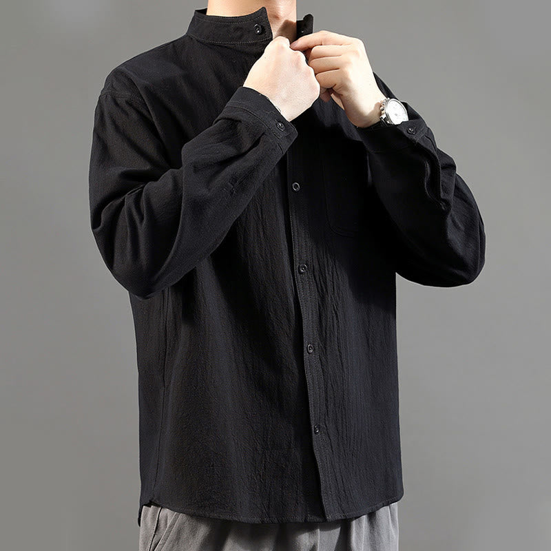 Buddha Stonesメンズ長袖シャツ（ポケット付き、スタンドカラー、快適シャツ） - image 21