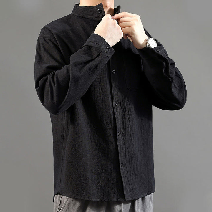 Buddha Stonesメンズ長袖シャツ（ポケット付き、スタンドカラー、快適シャツ） - image 21