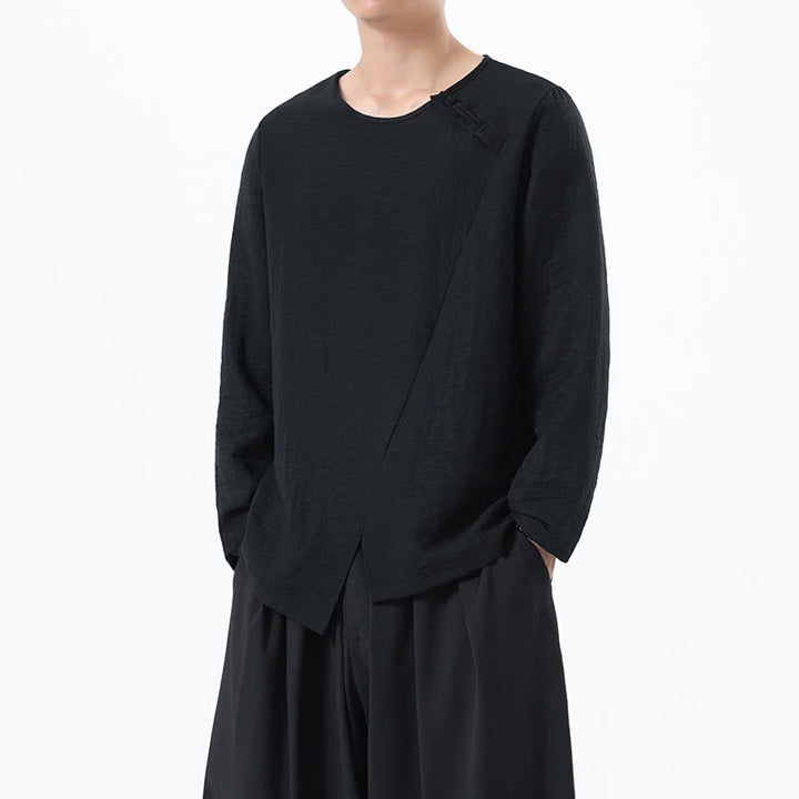 Buddha Stonesメンズ 長袖 ラウンドカラー コンフォート コットンリネン シャツ - image 29