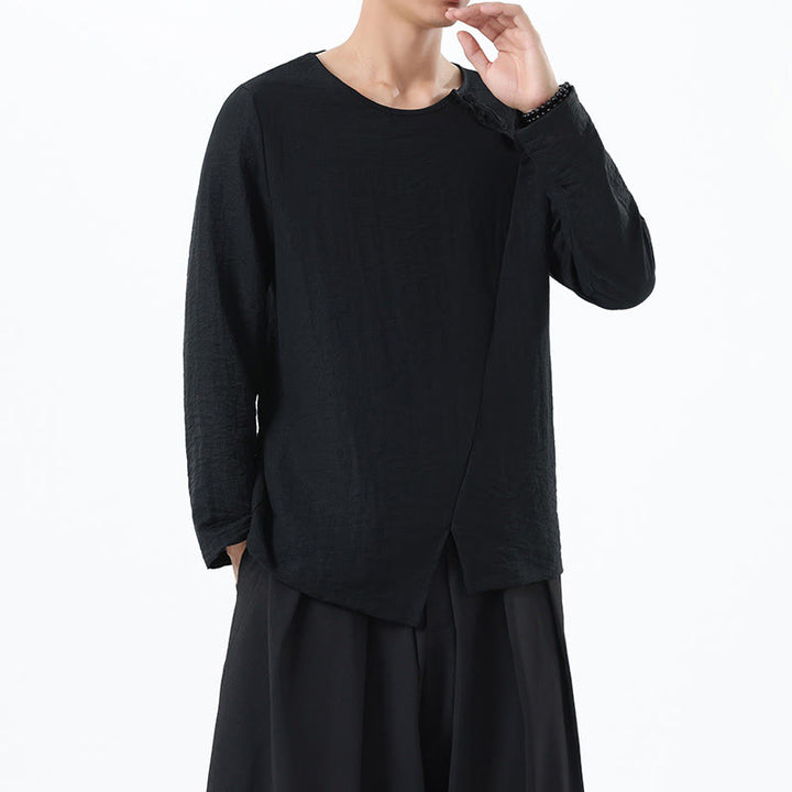 Buddha Stonesメンズ 長袖 ラウンドカラー コンフォート コットンリネン シャツ - image 27