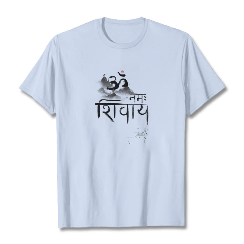 Buddha StonesOM NAMAH SHIVAYA マウンテンコットンTシャツ - ライトシアン - 2XL - image 14