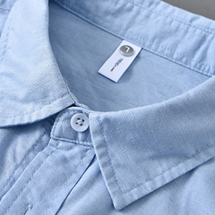 Buddha Stonesメンズ 長袖 ターンダウンカラー ポケット付き 純色 快適コットンシャツ - image 17