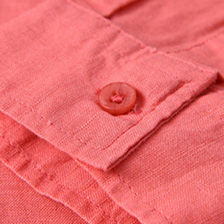 Buddha Stonesメンズ 長袖 ターンダウンカラー ポケット付き 純色 快適コットンシャツ - image 34